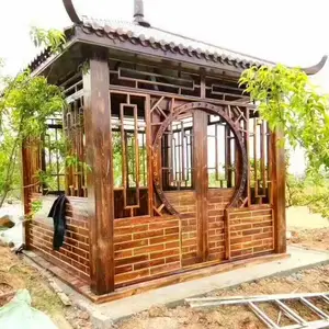 别墅木屋实木凉亭值班室小木屋造价仿古木屋保安亭售票屋古建木屋