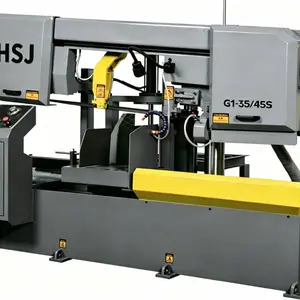宏晟捷卧式金属带锯床G1-35/45切角钢H型钢型材效率拉满
