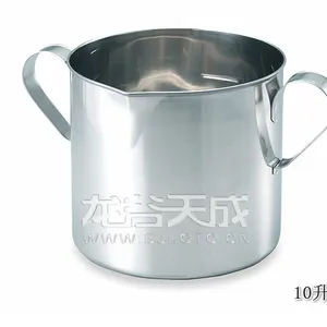 10升不锈钢烧杯 304不锈钢量杯 耐酸碱耐腐蚀 双耳大烧杯 双把手 有刻度 特大号烧杯