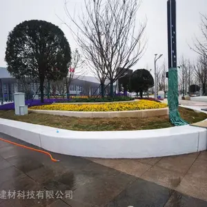 透光混凝土景墙树池 市民中心透 光挡墙 弧形幕墙板