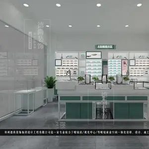 时尚烤漆展柜定制,眼镜店装修设计案例 德尚装饰