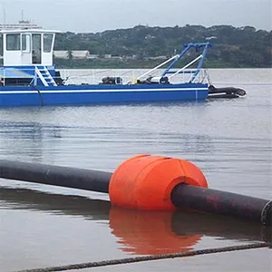 10寸塑胶管道浮桶 水面工程管道浮力块 对夹式设计安装拆卸方便