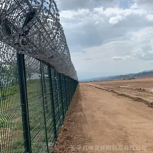 港口码头护栏网 机场安全防护围界 坤贤 机场钢筋网围界厂家