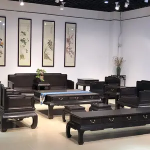 廣東紫光檀明式沙發(fā)大全 紅木新中式座椅家具 黑酸枝組合別墅家具