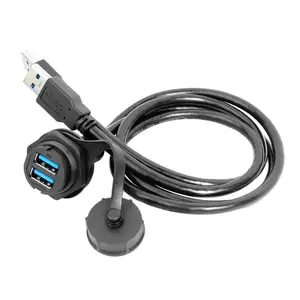lshitech龙仕 工业级USB双层航空插头 M25.2系列开孔全覆盖