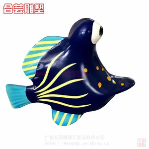 仿真热带鱼海洋动物模型雕塑鲨鱼海豚玻璃钢摆件海底世界水池沙滩