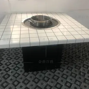 成都金鼎百胜大理石涮烤一体桌 气涮烤桌定制厂家