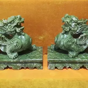 石雕貔貅晚霞红家居门口装饰小貔貅一对酒店大堂动物摆件