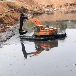 打桩水上挖掘机出租多少钱-大沙华泽水挖机出租