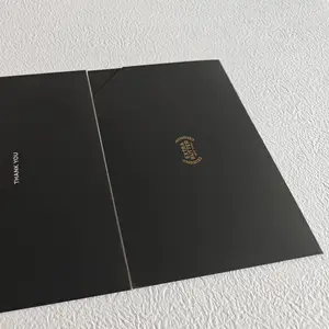 250g黑色触感纸印刷封套UV封套烫金请柬商务贺卡订制