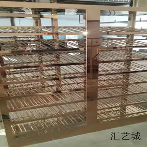 定制不锈钢酒架酒柜 304钛金不锈钢酒柜 别墅酒吧豪华藏酒展示架