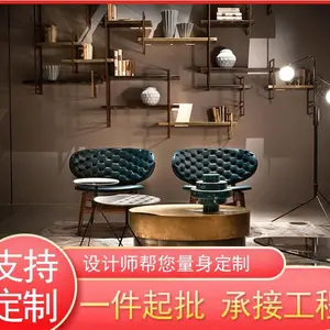 厂销轻奢酒店别墅客厅休闲小户型懒人皮质椅餐厅设计款靠背沙发椅