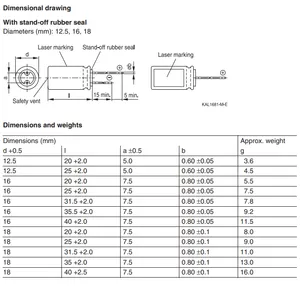 铝电解电容器 B41897A7188M 1800UF 135度 20% 35VDC