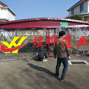 推拉汽车雨蓬伸缩帐棚物流仓库篷活动车棚移动仓库蓬简易汽车蓬商铺遮阳棚