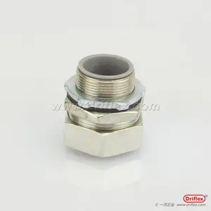 铜镀镍外螺纹六角方帽金属软管连接器LTC-B11-B19