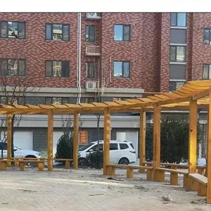 伟宏建材学校景观装饰紫藤攀爬架 成品组合式20米联排长廊