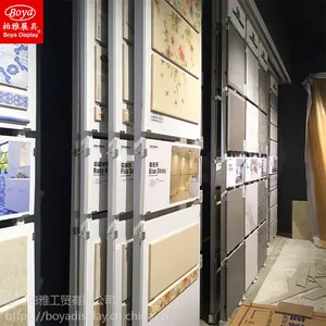 柏雅瓷砖推拉展架 木地板陶瓷地砖石材架子可调节样品展示架立式