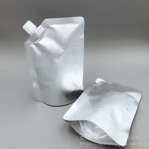 现货批发1L铝箔吸嘴袋 1000ML自立斜口液体包装袋 500g 1KG空白大口径吸嘴直立袋