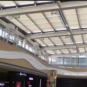高端款咖啡厅遮阳FSS天棚帘 订做采光顶电动天棚帘批发 厂家