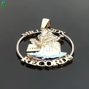 创意金属镀金合金饰品项坠挂件定制玻璃漆精美吊坠定制