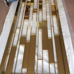 精品推荐 拉丝香槟金不锈钢屏风