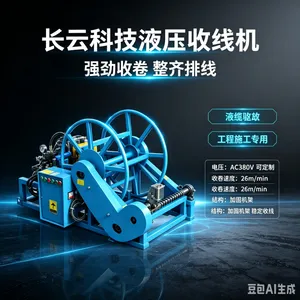 结构坚固电缆收线机钢丝绳配合使用自动液压收线机长云科技