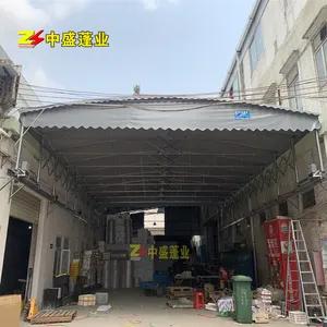 悬空电动推拉蓬 物流卸货区伸缩雨篷 移动伸缩棚定制