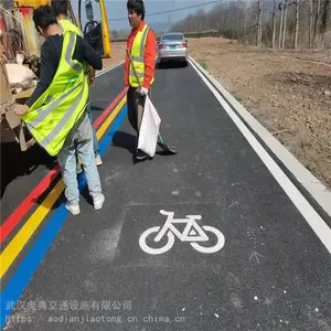 停车场热熔划线+道路标线+厂房画线 +绿道自行车标志划线武汉厂家