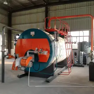 两台700KW燃气低氮30mg冷凝2吨蒸汽锅炉余热锅炉撬装出口