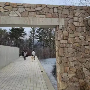天然文化石黄木纹山皮石不规则乱形石无光污染危害
