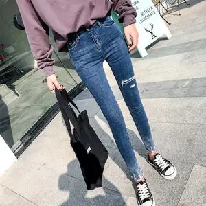 夏季女装牛仔裤新款弹力小脚裤九分裤批发尾货牛仔裤清仓