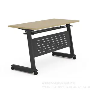 供应深圳众晟家具钢木组合多功能折叠培训会议阅览台