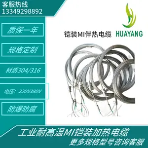 华阳供应生产制造不锈钢电伴热带MI加热电缆大功率铠装伴热电缆