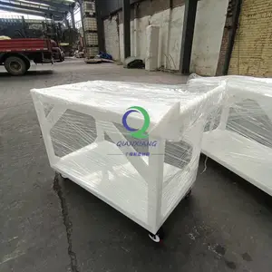 千橡 定制实验室耐酸碱防腐pp小推车 抗菌塑料周转车 双层pp手推车