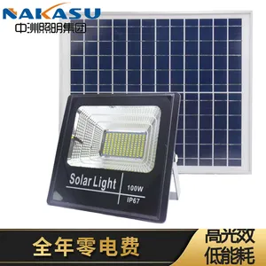 12V太阳能灯户外庭院灯批发农村太阳能投光灯防水投射草坪路灯