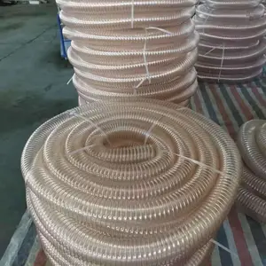 厂家直销多用途软管耐磨PU钢丝软管工业真空吸尘波纹管柔韧性强