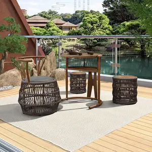 北京可采用户外户外家具 藤编桌椅 户外休闲家具 藤椅户外桌椅组合阳台三件套室外庭院花园休闲茶几藤编露