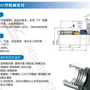 广东中型泵用机械密封尺寸 四川川奥密封件供应
