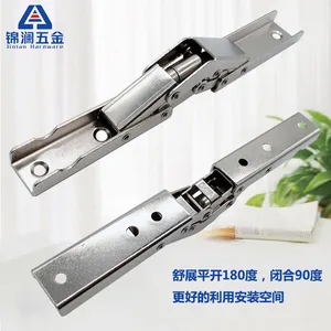90度长条型桥式铰链免开孔弹子铰链明装房车合页弹簧铰