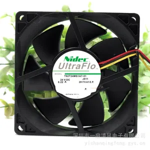 Nidec T92T24MS1A7-51 24V 0.22A 9025 9厘米 3线 变频器散热风扇
