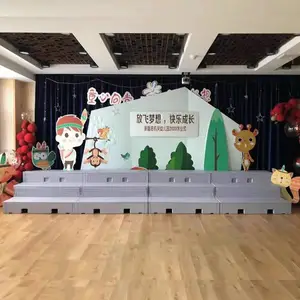 PE 折叠合唱台支持定制 多层移动合唱台阶室内表演合唱设施