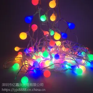 亿嘉兴供应LED10米100灯磨砂小圆球灯 小白球装饰灯串 电池盒龙珠灯串
