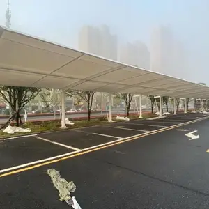 重庆膜结构停车棚汽车停车棚非机动车停车棚充电桩遮阳遮雨车篷