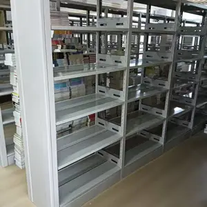 云南正冠办公家具厂家直销钢制书架 双面六层可定制学校图书馆用