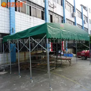 中艺彩蓬批发定做加厚镀锌管帆布推拉停车棚户外雨蓬