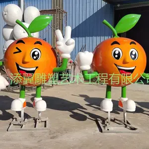 万州乡村振兴主题玻璃钢卡通橙子表情包公仔雕塑将给您带来很多意