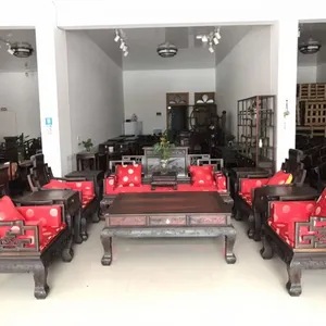 新款红木家具大红酸枝交趾黄檀弯背卷书十一件套客厅沙发厂家直销仙作工艺.