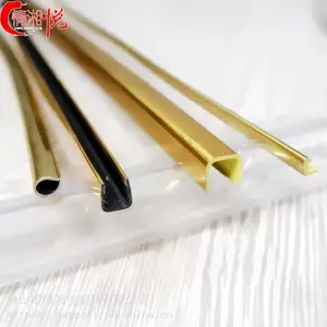 厂家直销pvc异型材 亮金色亮银色pvc u型黑色塑料卡槽 可定制