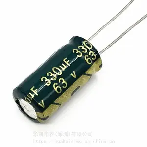 引线式铝电解电容器-330uF63V 105°c RoHS 绿底金字