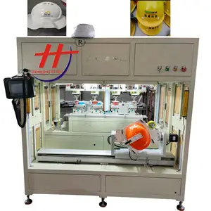 恒锦印刷机 HP-300头盔印刷机五色移印机 自动化头盔油墨移印机